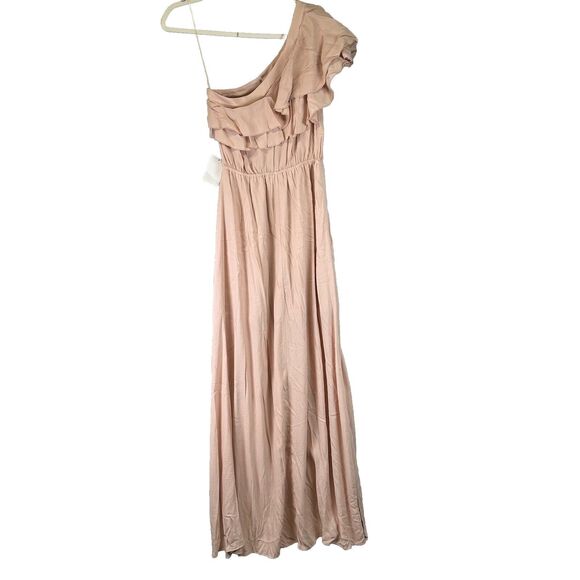 Chelsea28 Nordstrom One Shoulder Midi Dress Womens XS Midi Mauve Pink Formal NEW - Picture 5 of 9
